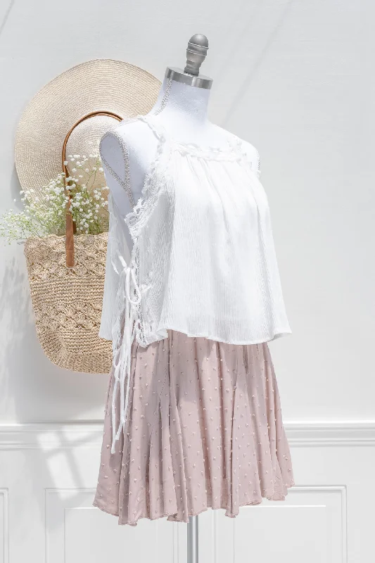 Brighton Mini Skirt - Taupe silk skirt luxurious