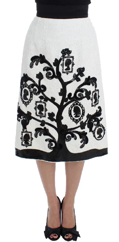 Dolce & Gabbana Elegant Floral Brocade High-Waist Skirt cashmere skirt soft