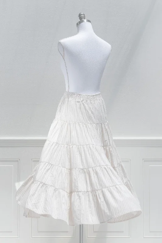 Delphine Cotton Midi Skirt linen skirt light
