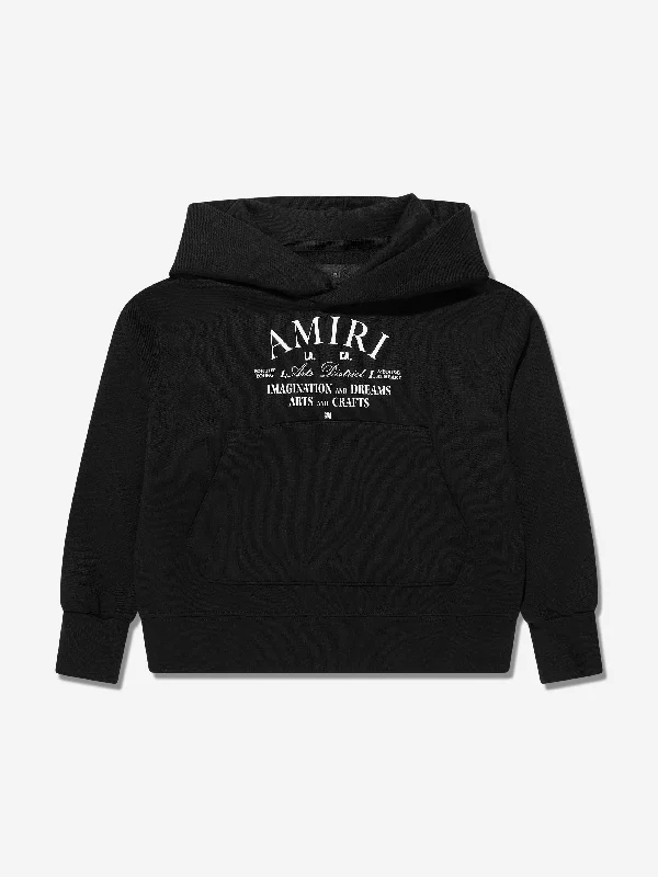 Amiri Kids Arts District Hoodie in Black Hoodie with Pastel Soft Subtle