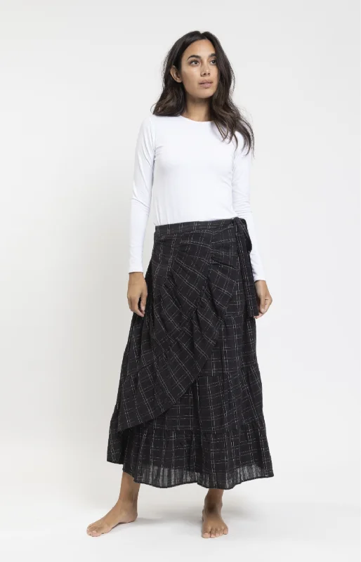 Donna Bella Layered Skirt With Fake Wrap mini skirt trendy