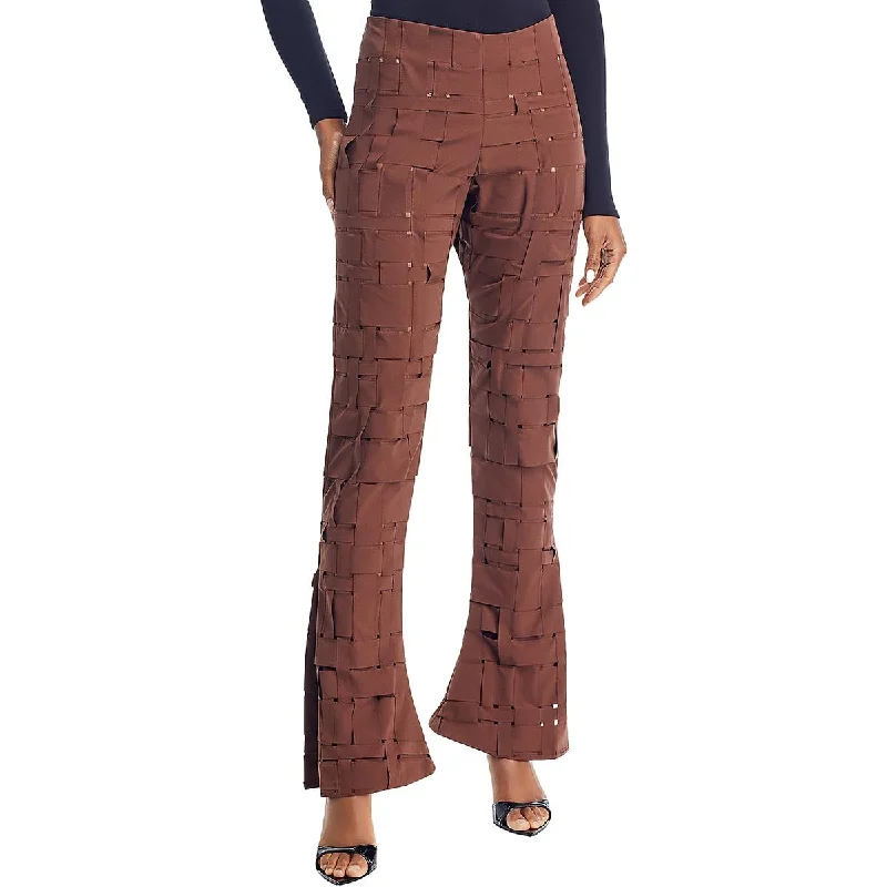 A.W.A.K.E MODE Womens High Rise Split Hem Straight Leg Pants Modern Skinny Pants
