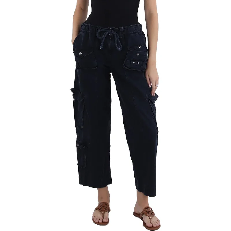 Free People Womens Tahiti Drawstring Pull On Cargo Pants Soft Wool Pants