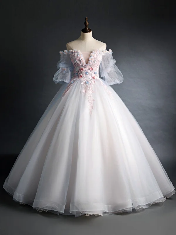 Pink Tulle Lace Applique Long Prom Dress, Tulle Lace Sweet 16 Dress Tunics Fall fleece Pink Tulle Lace Applique Long Prom Dress, Tulle Lace Sweet 16 Dress Tunics Fall fleece