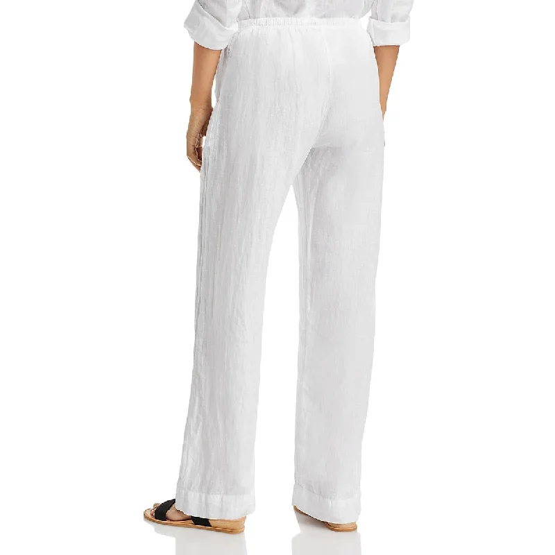 Velvet Womens by Jenny Graham Linen Casual Wide Leg Pants Relaxed Lounge Trousers