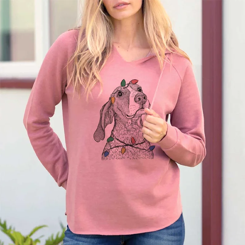 Christmas Lights Chester the Red Tick Coonhound - Cali Wave Hooded Sweatshirt Hoodie with Drop Shoulder Relaxed Streetwear Christmas Lights Chester the Red Tick Coonhound - Cali Wave Hooded Sweatshirt Hoodie with Drop Shoulder Relaxed Streetwear