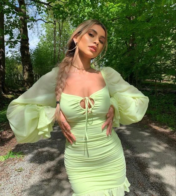 Sage Green Long Sleeves Sweet Homecoming Dress Short Party Dress,DP1683 Tunics Distressed trendy Sage Green Long Sleeves Sweet Homecoming Dress Short Party Dress,DP1683 Tunics Distressed trendy