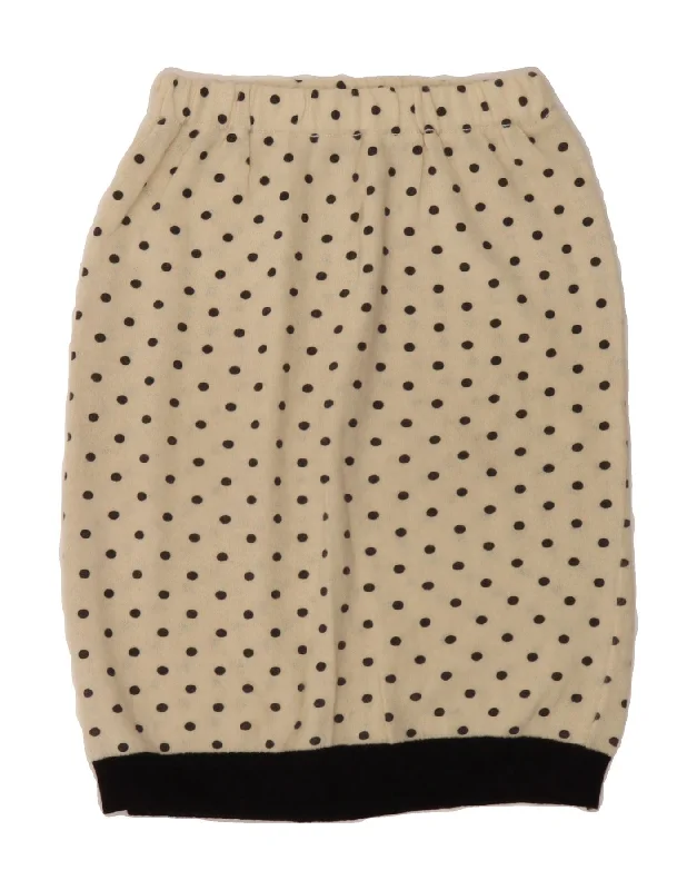 VINTAGE Womens Bubble Skirt W34 XL Beige Polka Dot lace skirt intricate