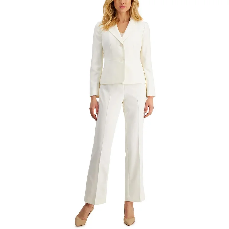 Le Suit Womens Woven Herringbone Dress Pants High-Waist Yoga Pants