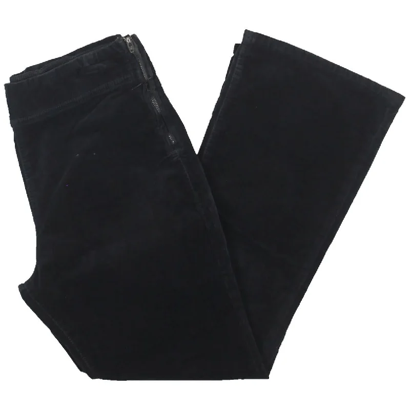 Free People Womens Velvet Cropped Flared Pants Elegant Palazzo Trousers