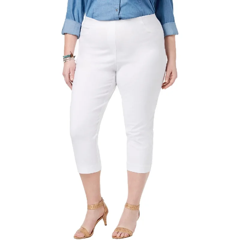 Style & Co. Womens Plus Mid-Rise Pull On Capri Pants Classic Straight-Leg Pants