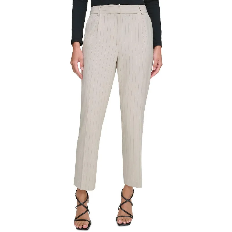 DKNY Womens Slim Leg Ankle Length Ankle Pants Elegant Wool Trousers