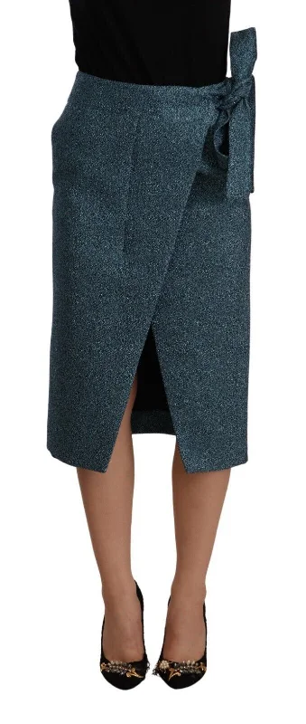 Koonhor Elegant High Waist Wrap Skirt belted skirt waist