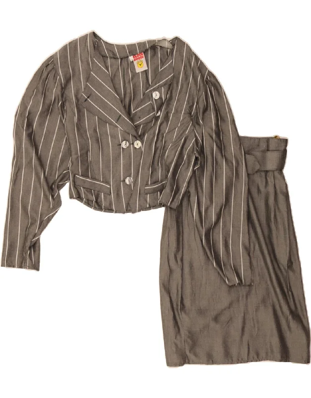CLOCK HOUSE Womens 2 Piece Skirt Set EU 36 Small W24  Grey Striped Viscose athletic skirt fit