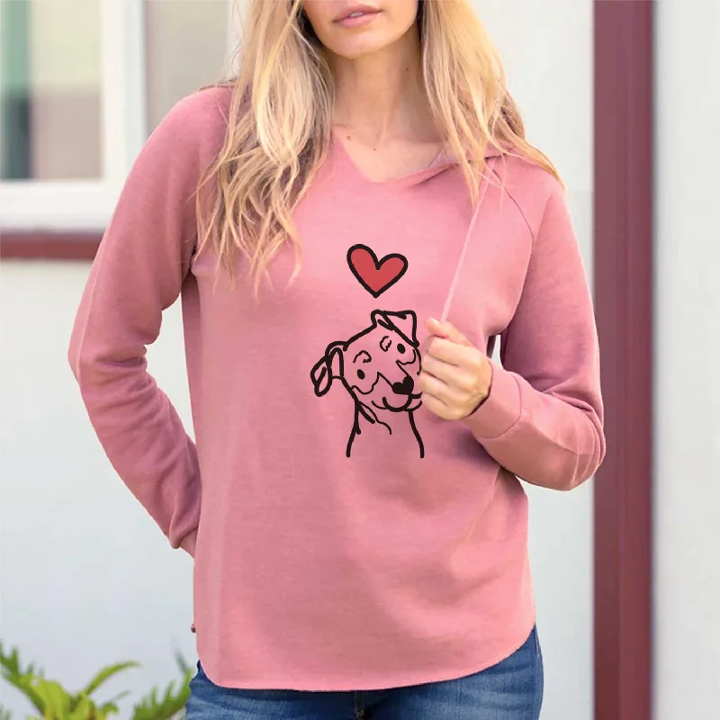 Love Always Mini Pinscher - Cali Wave Hooded Sweatshirt Hoodie with Applique Textured Unique Love Always Mini Pinscher - Cali Wave Hooded Sweatshirt Hoodie with Applique Textured Unique