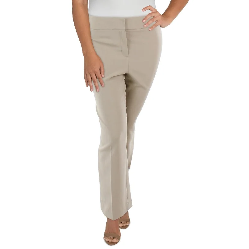 Le Suit Womens Plus Knit Straight Leg Dress Pants Comfortable Wide-Leg Pants