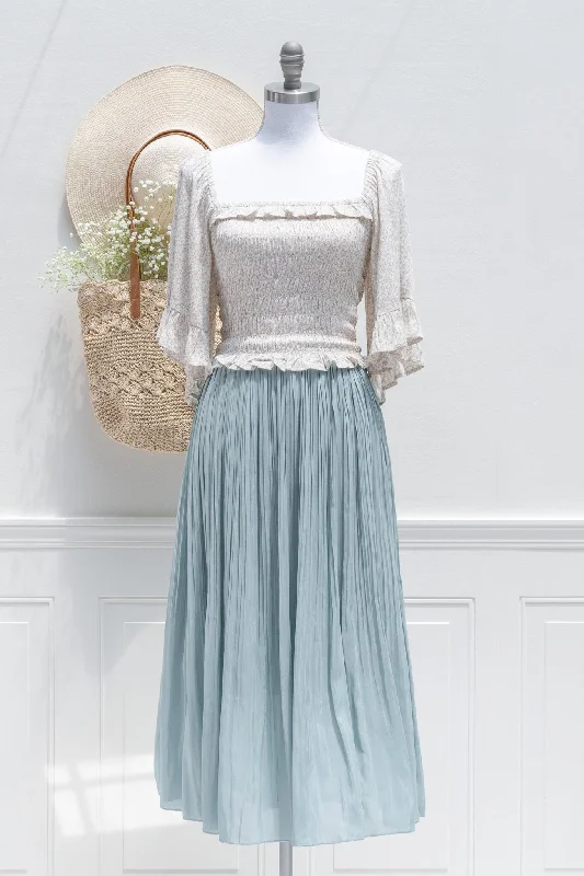 Isabella Chiffon Midi Skirt - Sky Blue leather skirt modern