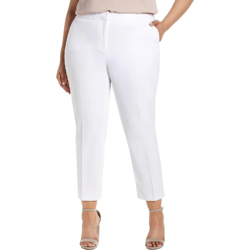 Vince Camuto Womens Plus Twill Cropped Straight Leg Pants Trendy Palazzo Pants