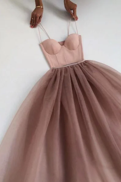 Spaghetti Straps Sweetheart A-line Tulle Floor Length Prom Dress Evening Party Dress OKZ84 sweetheart Neckline Romantic Spaghetti Straps Sweetheart A-line Tulle Floor Length Prom Dress Evening Party Dress OKZ84 sweetheart Neckline Romantic