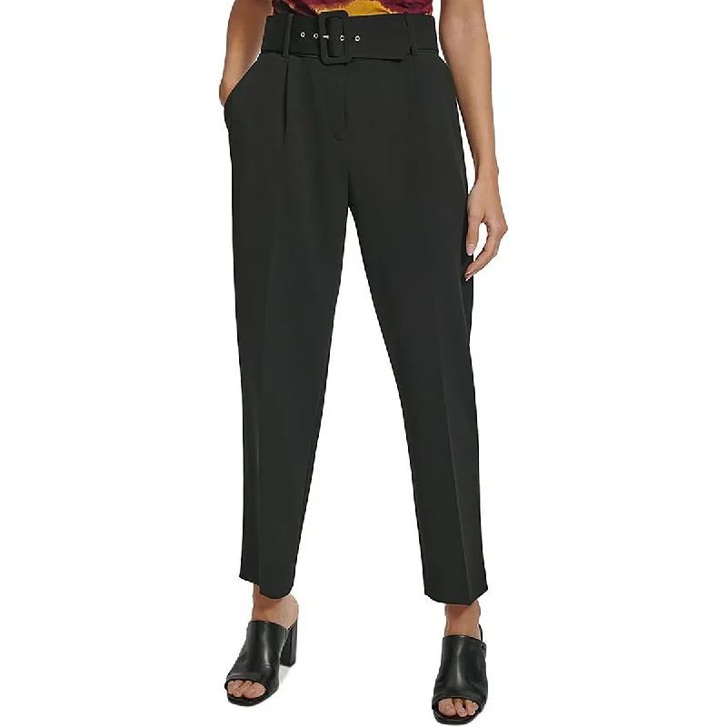 Calvin Klein Womens Pleated Dressy Straight Leg Pants Soft Stretch Leggings