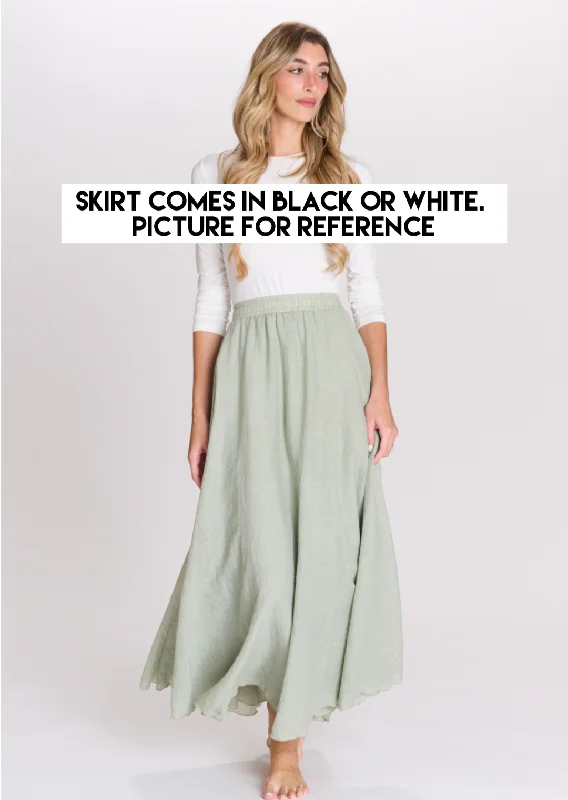 Paper Parachute Gathered Waist Full Skirt spandex blend skirt