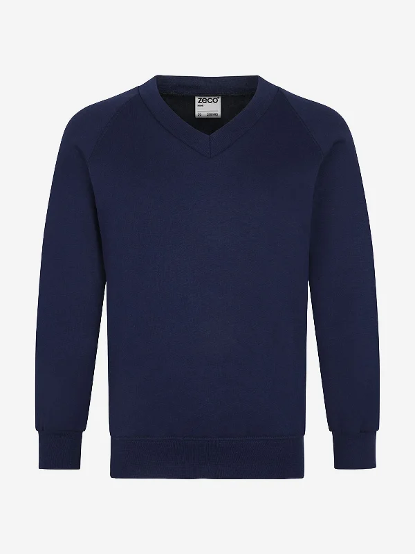 Zeco Kids School V-Neck Sweatshirt in Navy Hoodie with Elastic Waist Stretchable Comfortable Zeco Kids School V-Neck Sweatshirt in Navy Hoodie with Elastic Waist Stretchable Comfortable