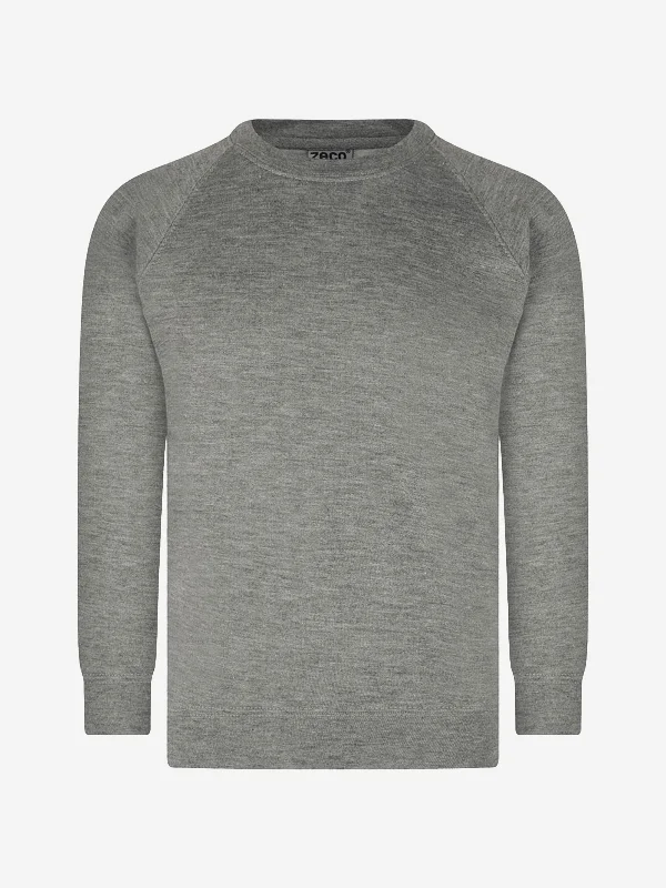 Zeco Kids School Crew Neck Sweatshirt in Grey Graphic Hoodie Design Print