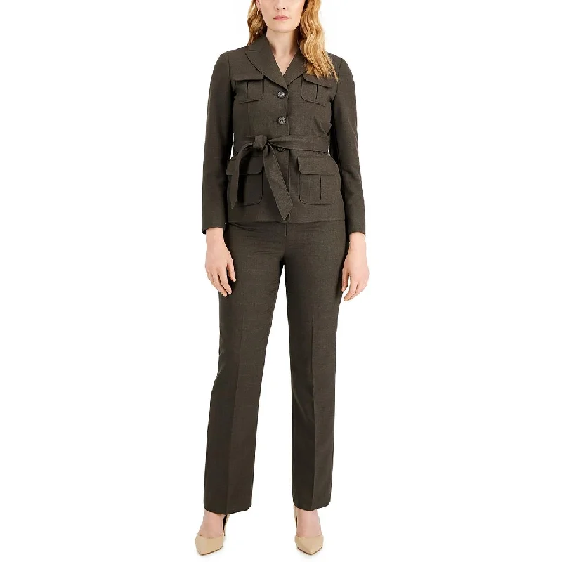 Le Suit Womens Solid  Dress Pants Classic Straight Pants
