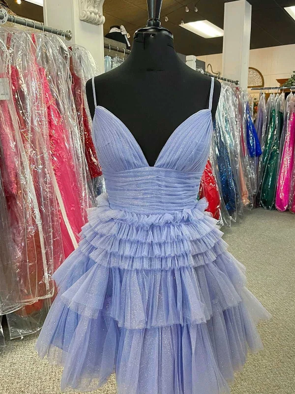 Short V Neck Blue Pink Champagne Prom Dresses, V Neck Blue Pink Champagne Formal Homecoming Dresses Tunics Office stylish