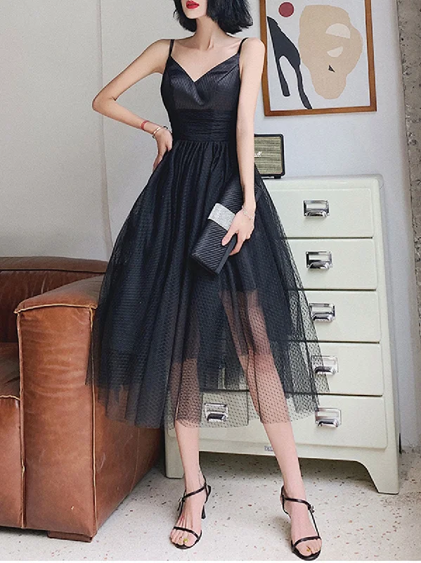 Black V Neck Tulle Short Prom Dresses, Puffy Black Homecoming Dresses Tunics Long Elegant Black V Neck Tulle Short Prom Dresses, Puffy Black Homecoming Dresses Tunics Long Elegant