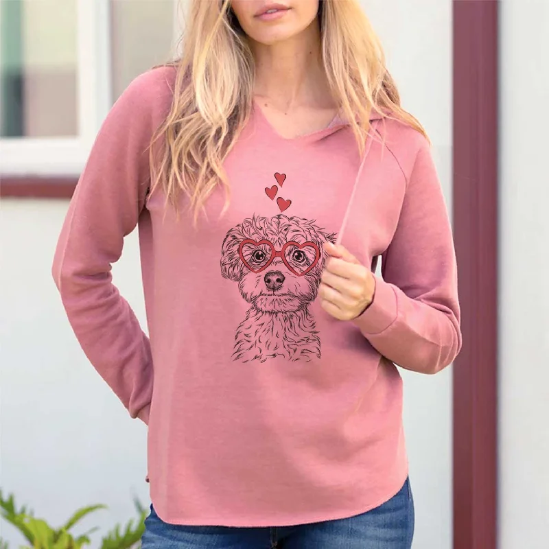 Valentine Elliott the Yorkiepoo - Cali Wave Hooded Sweatshirt Hoodie with Monochrome Minimalist Simple Valentine Elliott the Yorkiepoo - Cali Wave Hooded Sweatshirt Hoodie with Monochrome Minimalist Simple