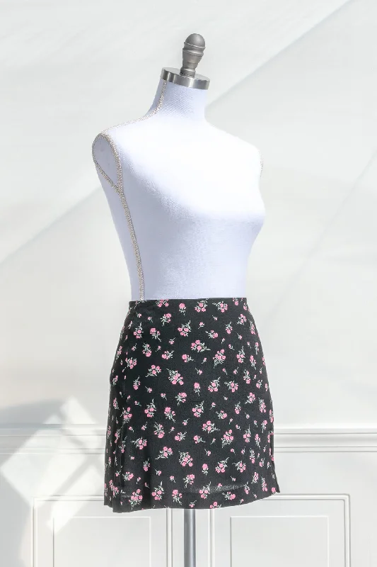 Colette Floral Mini Skirt linen skirt natural