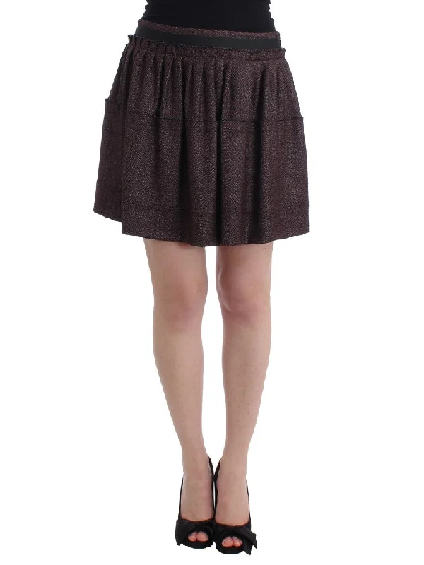 GF Ferre Chic Purple Mini Skirt for Elegant Evenings lace skirt elegant