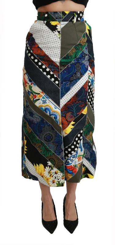 Dolce & Gabbana Elegant Geometric Print High-Waist Skirt low waist skirt