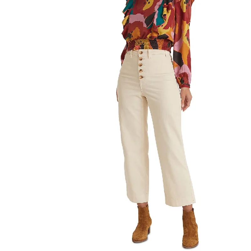 Marine Layer Womens Bridget Corduroy High Rise Straight Leg Pants Soft Stretch Pants