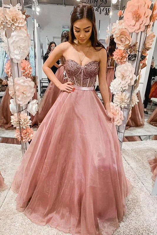 Sweetheart A Line Long Beaded Prom Dress Popular Evening Party Dress OK1260 Tunics Silk luxurious Sweetheart A Line Long Beaded Prom Dress Popular Evening Party Dress OK1260 Tunics Silk luxurious