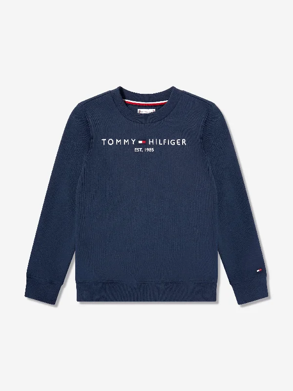 Tommy Hilfiger Kids Essential Sweatshirt Hoodie with Thumb Holes Functional Cozy