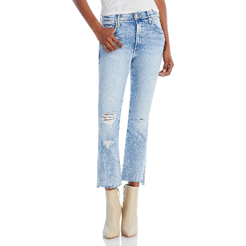 Mother Womens Cropped High Rise Capri Pants Stylish Paperbag Waist Pants