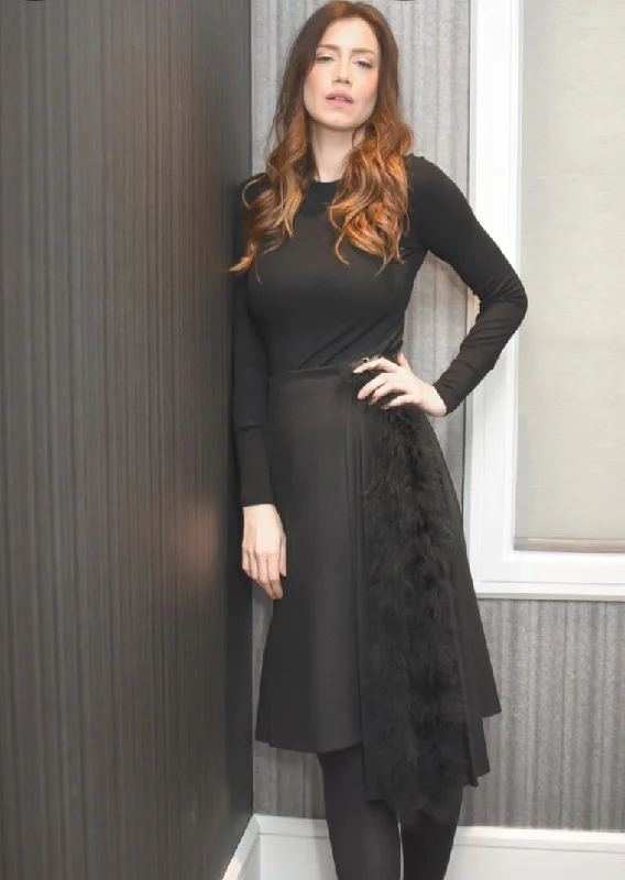 Banse Solstice Fur Skirt satin skirt smooth