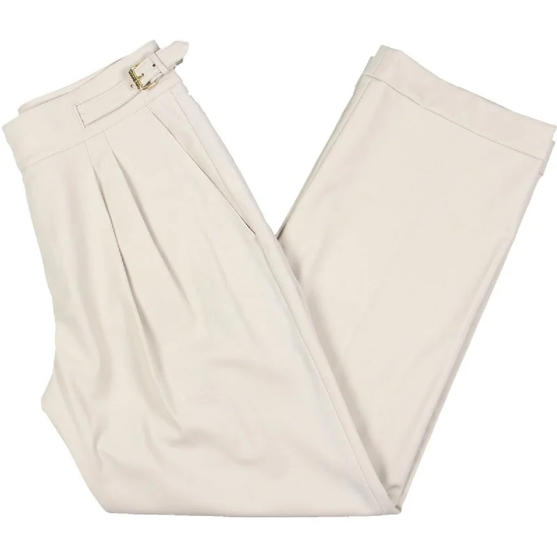 Lauren Ralph Lauren Womens Wool Blend Twill Straight Leg Pants Fashionable Track Pants
