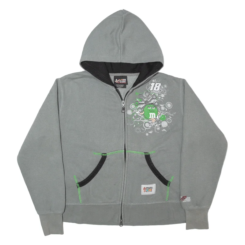 CHASE AUTHENTICS M&M's Racing Hoodie Grey 90s Full Zip Womens M Hoodie with Back Slit Movement Comfort CHASE AUTHENTICS M&M's Racing Hoodie Grey 90s Full Zip Womens M Hoodie with Back Slit Movement Comfort