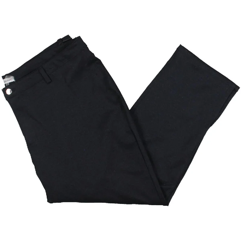 Calvin Klein Womens Plus    High Rise Heathered Straight Leg Pants Slim-Fit Leggings