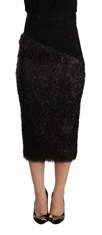 Masha Ma Elegant High Waist Pencil Midi Skirt tiered skirt playful