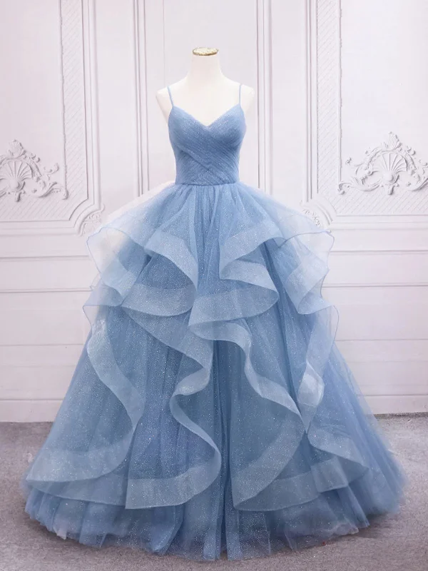 Shiny V Neck Blue Long Prom Dresses, Shiny V Neck Blue Long Formal Graduation Dresses Tunics Favorite customer Shiny V Neck Blue Long Prom Dresses, Shiny V Neck Blue Long Formal Graduation Dresses Tunics Favorite customer