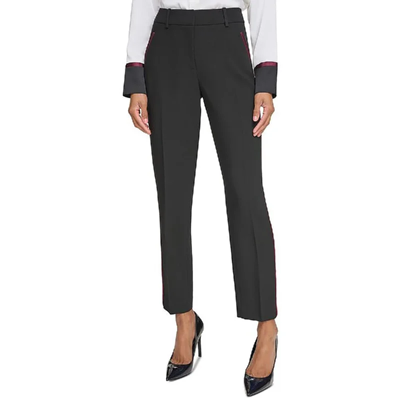 Karl Lagerfeld Paris Womens Tuxedo Pants Ankle Ankle Pants Sleek Black Pants