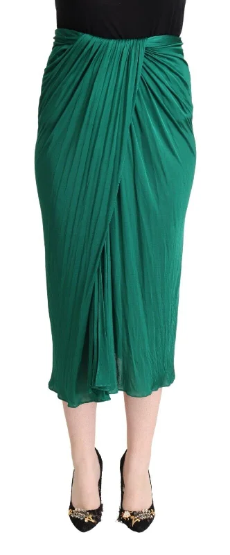 Dolce & Gabbana Elegant Pleated High Waist Midi Skirt tulle skirt dreamy