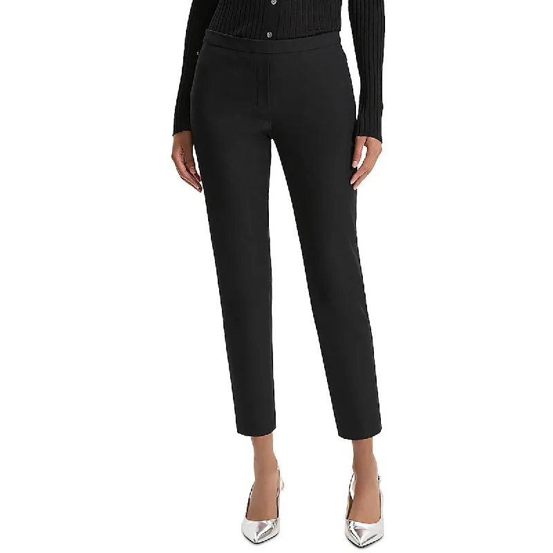 Theory Womens High Rise Solid Ankle Pants Formal Wide-Leg Pants