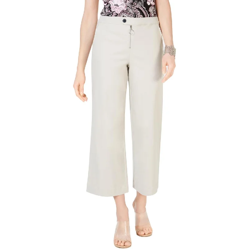 INC Womens Wide-Leg Mid-Rise Ankle Pants Fashionable Work Pants