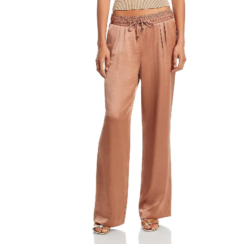 Paige Womens Tinesia Pleated Drawstring Wide Leg Pants Stylish Elastic Waist Pants