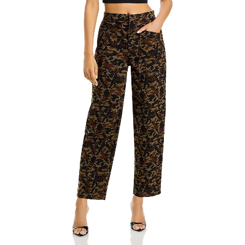 Avec Les Filles Womens Relaxed Camouflage Straight Leg Pants Cozy Maternity Pants
